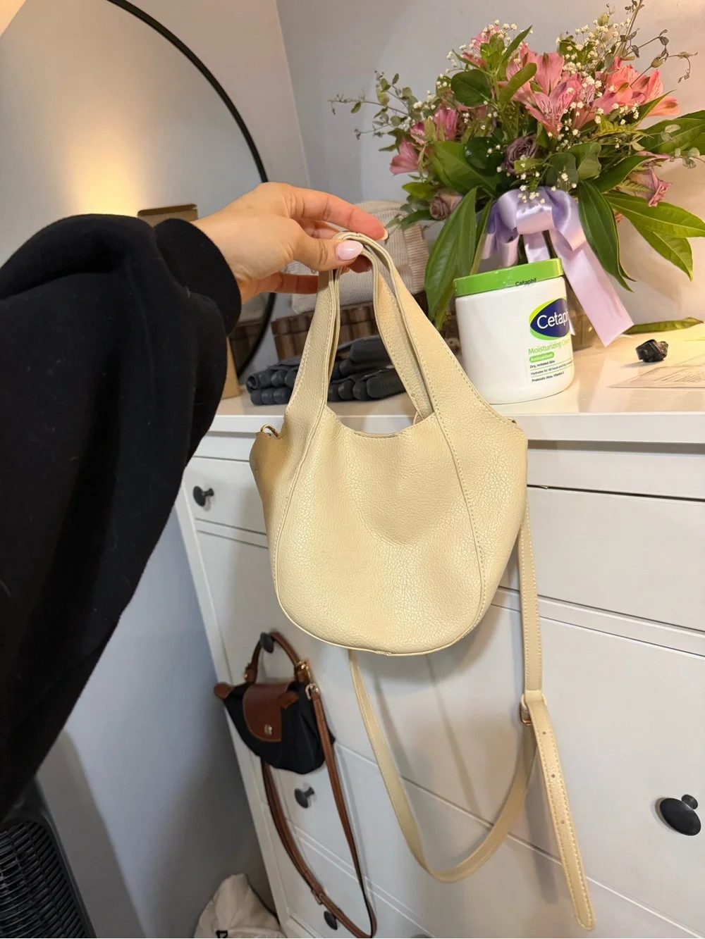 Cream Leather Crossbody Tote - Anthropologie